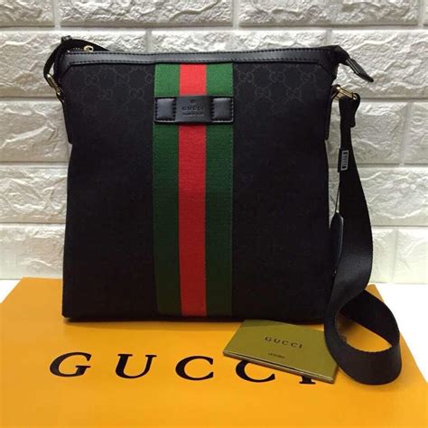 black leather gucci sling|gucci sling bag original.